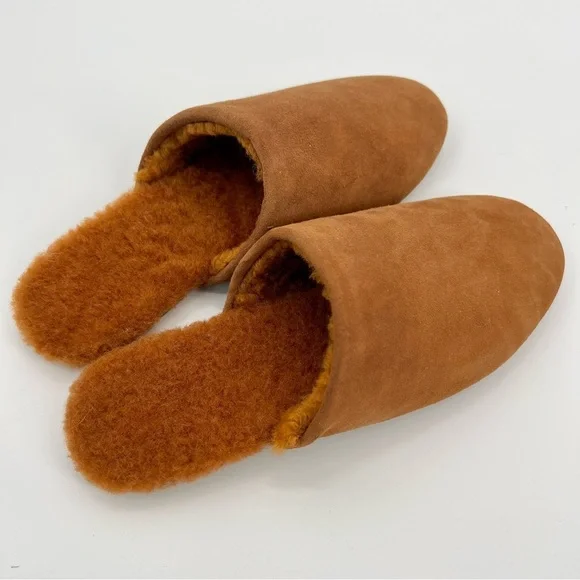 New TKEES Ines Shearling Slide On Mule Sandal Fur Size 7 Flat Loafers - Picture 7 of 14